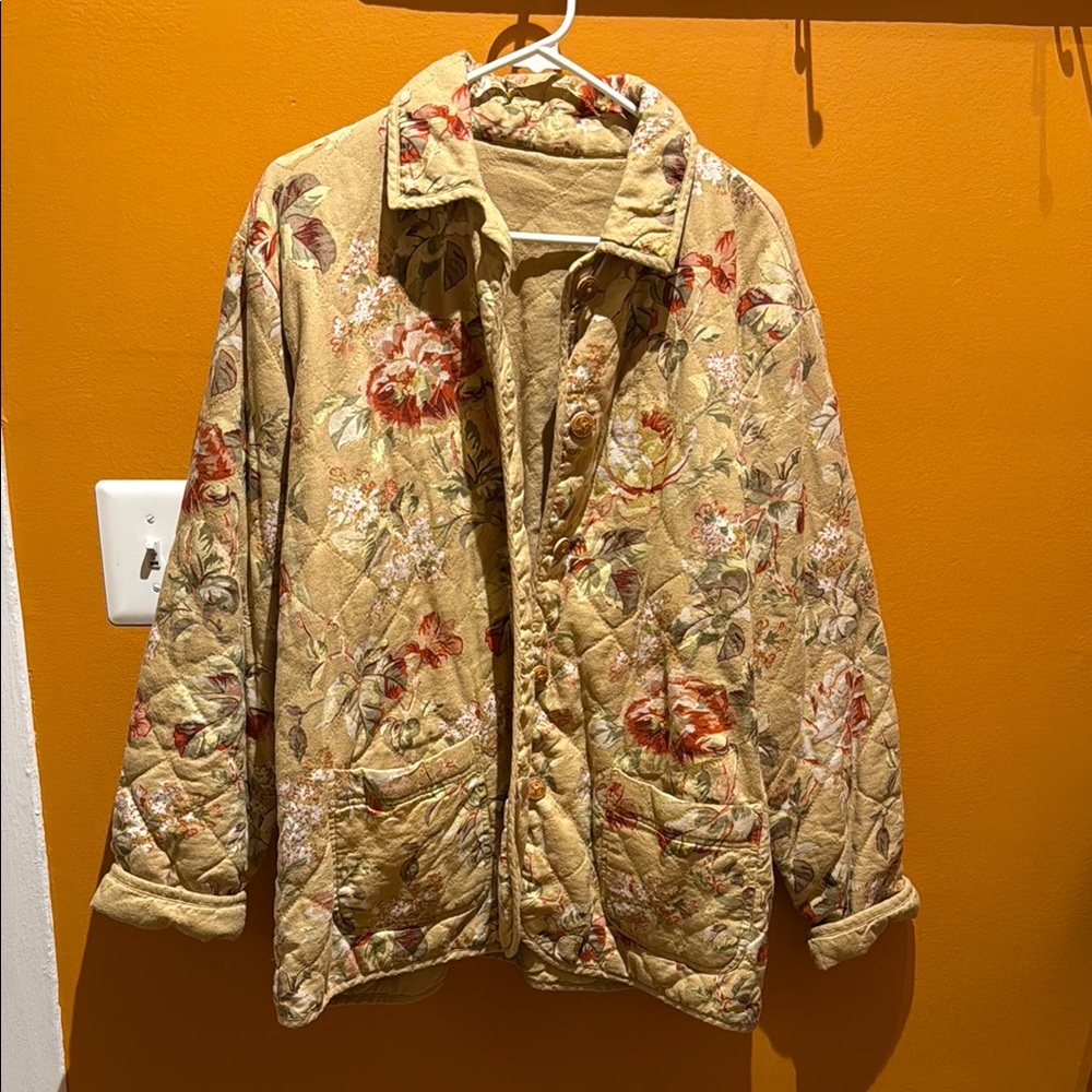 Floral Quilted Jacket - Tan